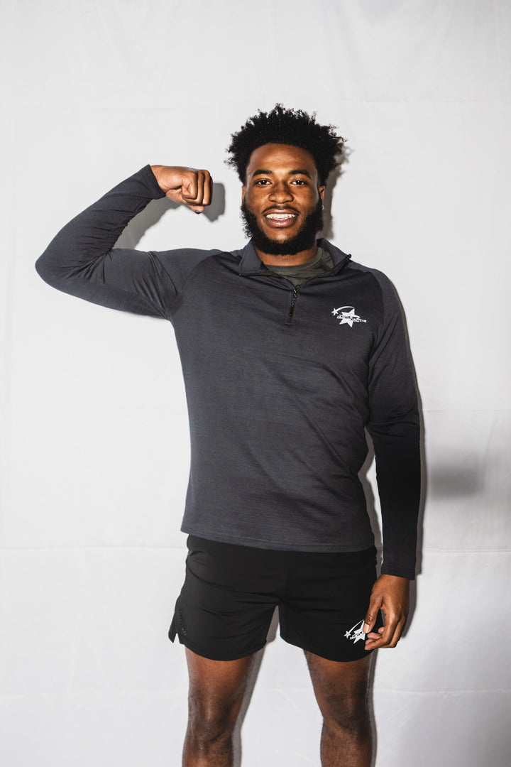 Hustle Motive Dark Grey Quarter zip